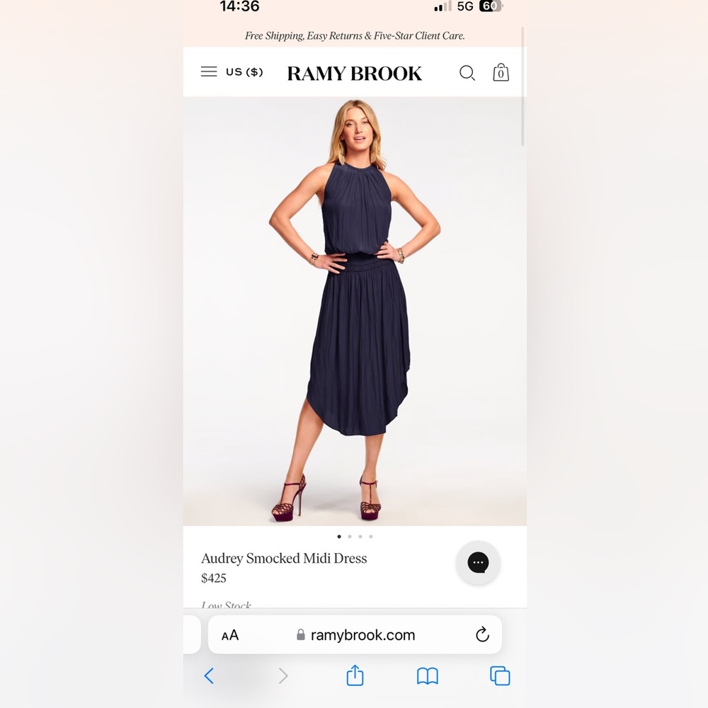 Ramy Brook Audrey smocked midi dress